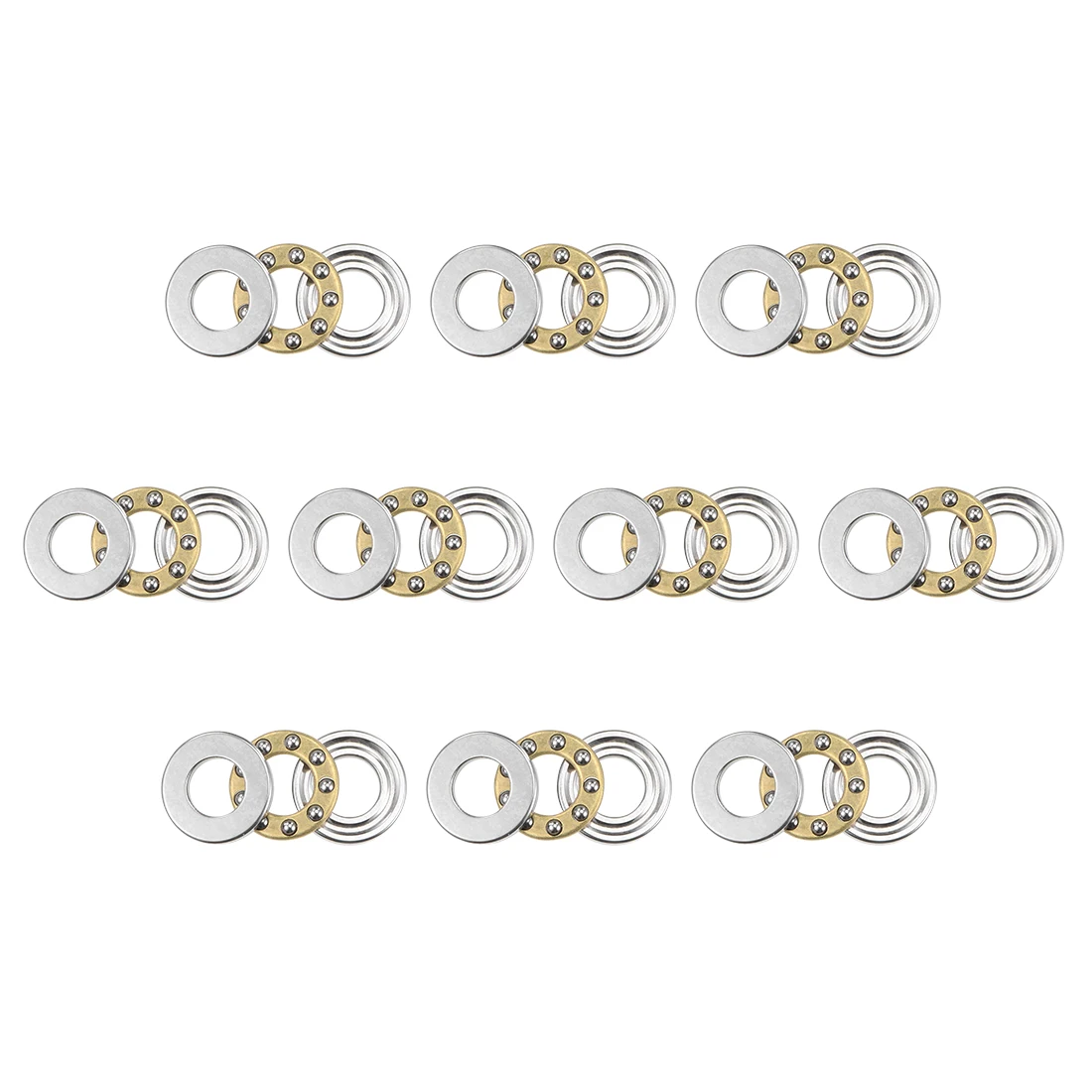 

uxcell 10Pcs F5-10M Miniature Thrust Ball Bearings 5mm x 10mm x 4mm Chrome Steel with Washers for Home Garden DIY