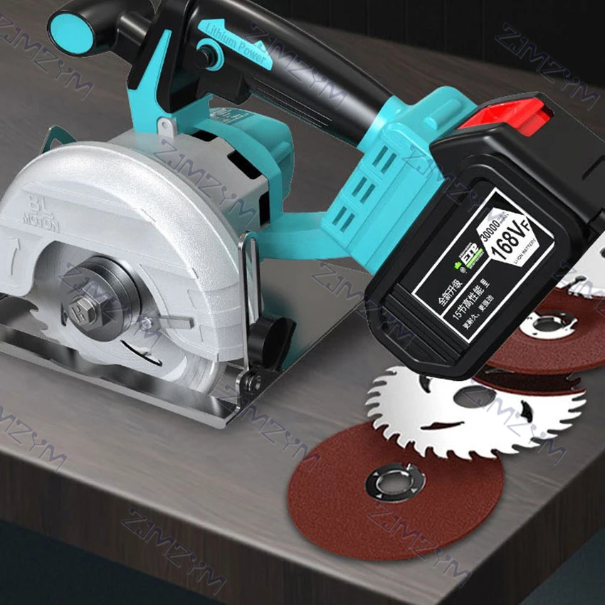 5 Inch 1180W Rechargeable Electric Circular Saw Blades Cordless 0° To 45° Adjustable Curved Cutting Machine For Wood Metal Tile