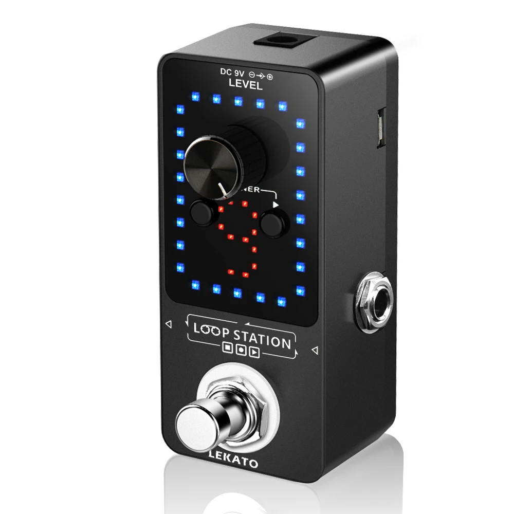 LEKATO Guitar Effect Pedal Looper 9 Loops 40 Minutes Recording Time Loop Station with Tuner Overdub Guitar Looper Musical Sports