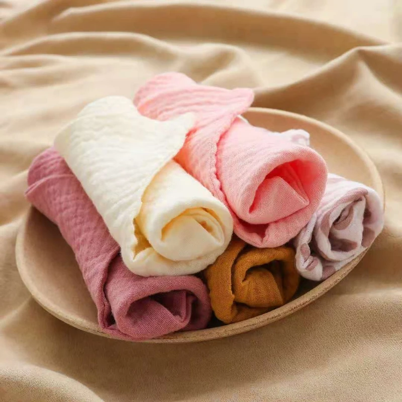 5PCS Square Muslin Baby Towels Infants Cotton Water Washing Handkerchief Newborn Baby Nursing Towel Feeding Saliva Towel 23*23cm