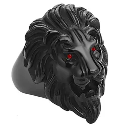 Stainless Steel Silver&Gold Color Lion Head Ring for Men Punk Rock Jewelry 316L Steel Men's Ring Party Accessories Anillo Bijoux