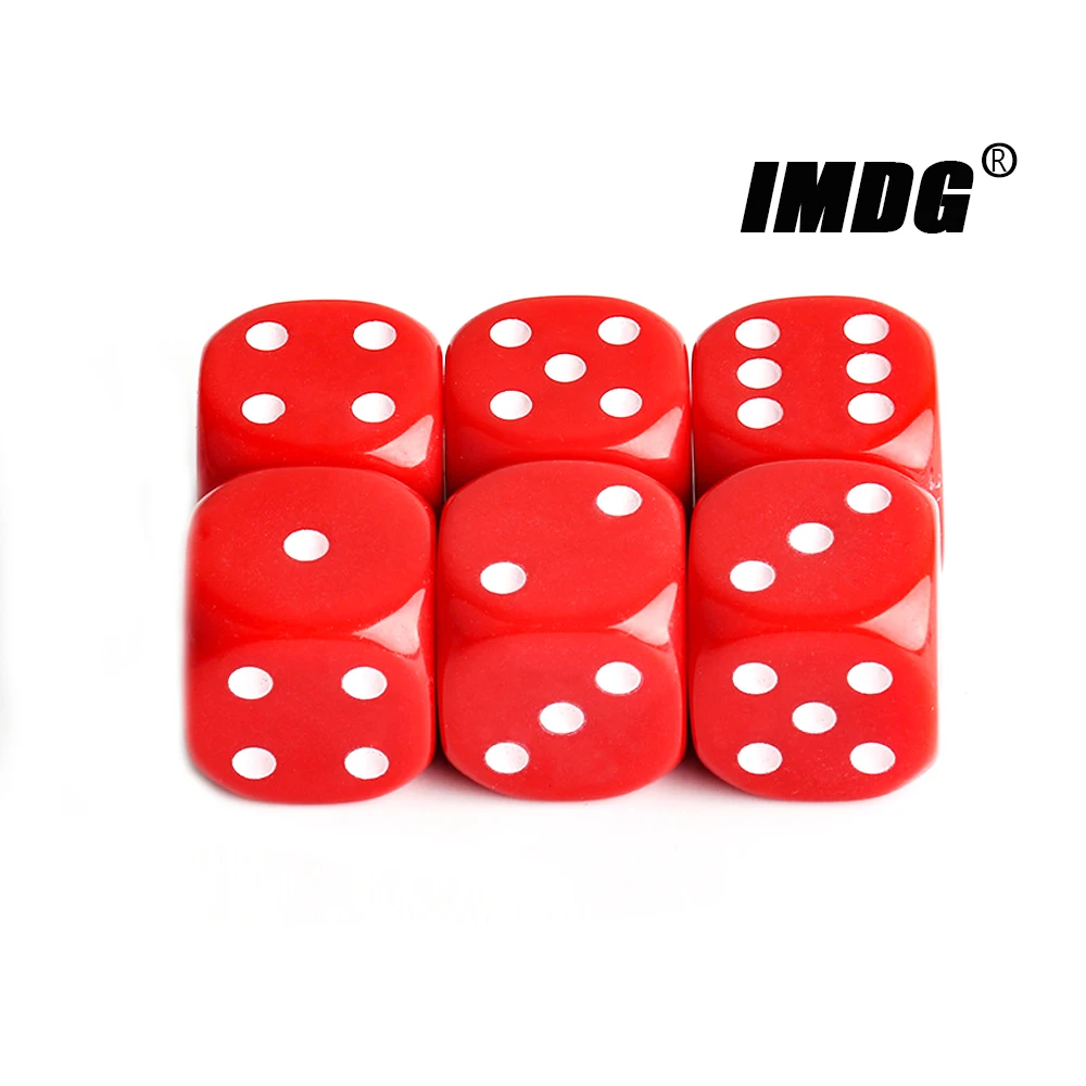 6pcs/pack New Acrylic Dice 25mm Red Black Round Corner High Quality Boutique Game Props Dice