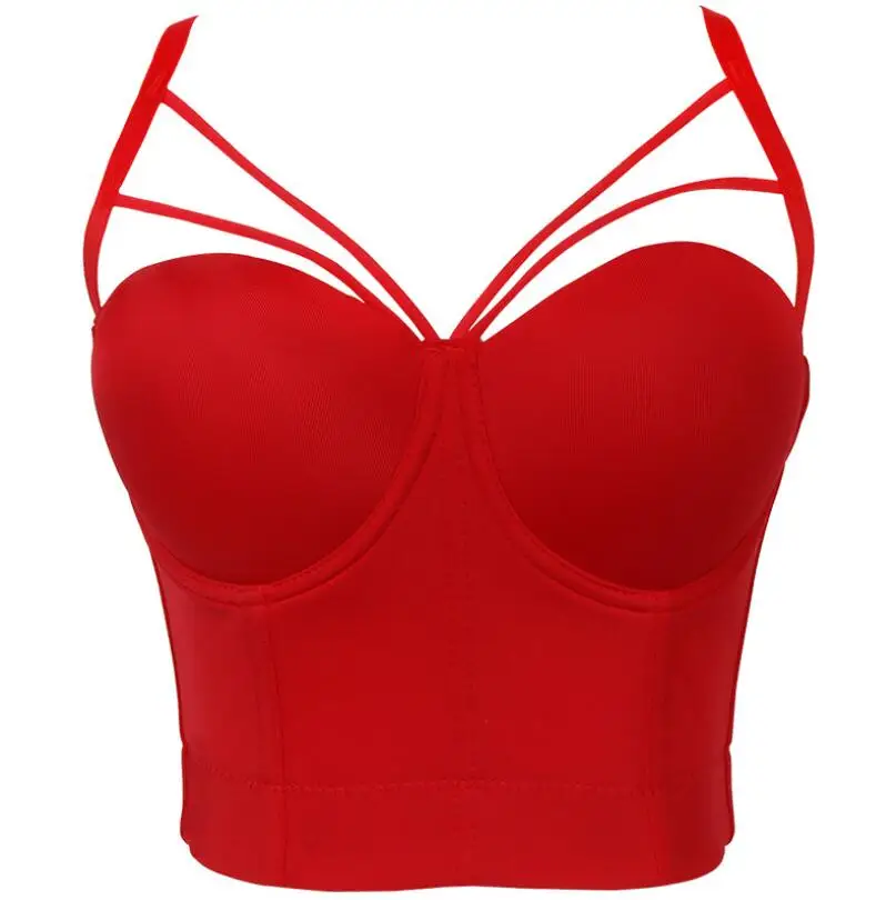 

Mesh Push Up Bralet Women's Sleeveless Corset Bustier Bra Night Club Party Cropped Top Vest p2246