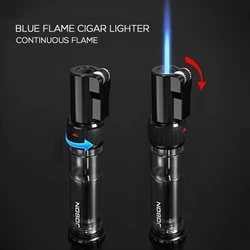 JOBON Cigar Torch Jet Lighter Refillable Butane Windproof Lighters with Gas Window