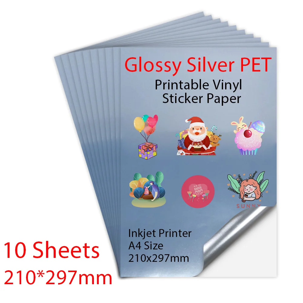 10/30/50/100 Vellen A4 Transparant Afdrukbaar Vinyl Sticker Papier Waterdicht Zelfklevend papier voor Voor Inkjet Printer DIY Label