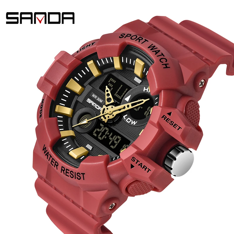 Sanda Sports Men\'s Watches Luxury Led Digital Military Quartz Watch Men Waterproof G Style Wristwatches Relogio Masculino Clock