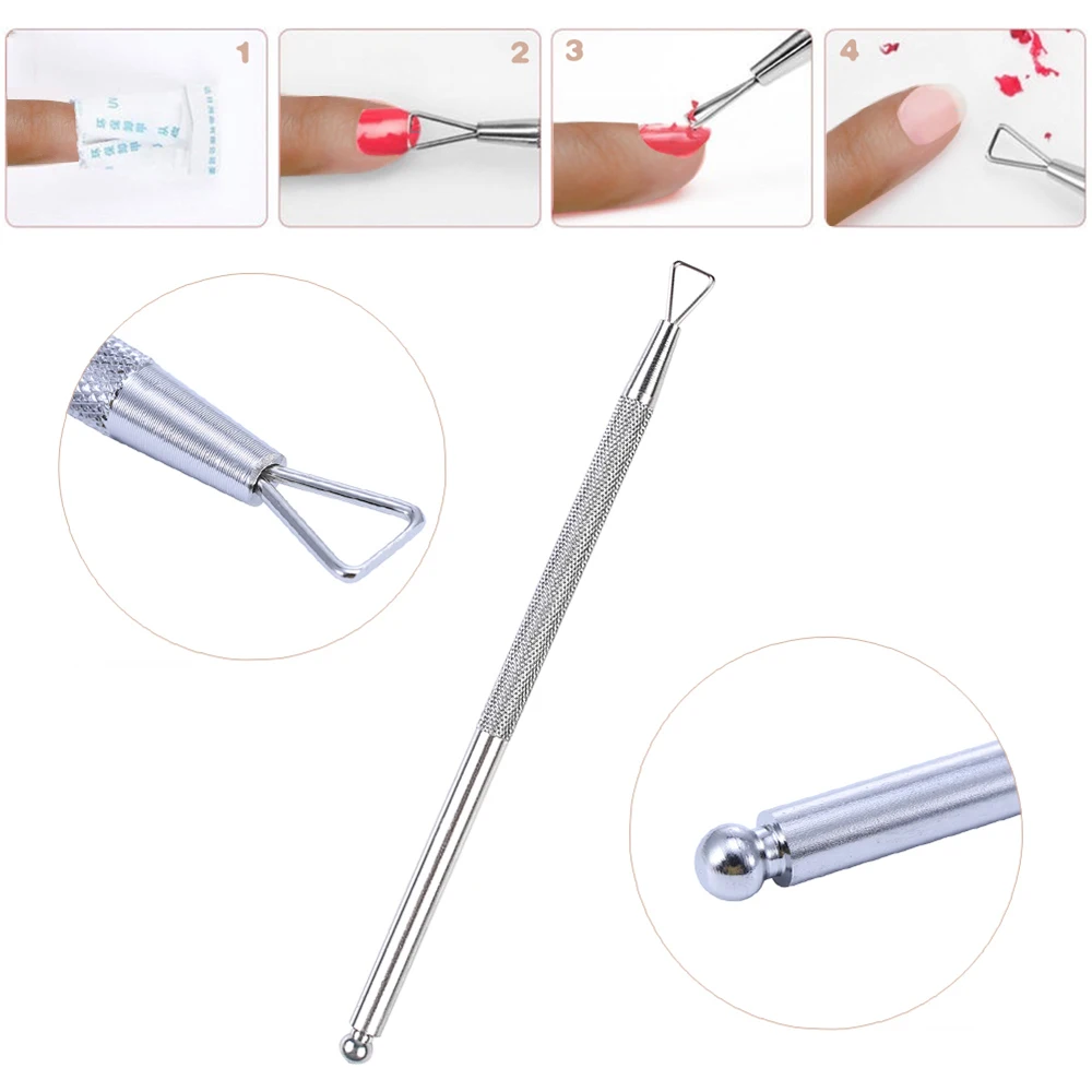 Wood Stick Double End Nail Art Cuticle Pusher Remover Pedicure Point Dotting Women Professional Nail Art Tool Set