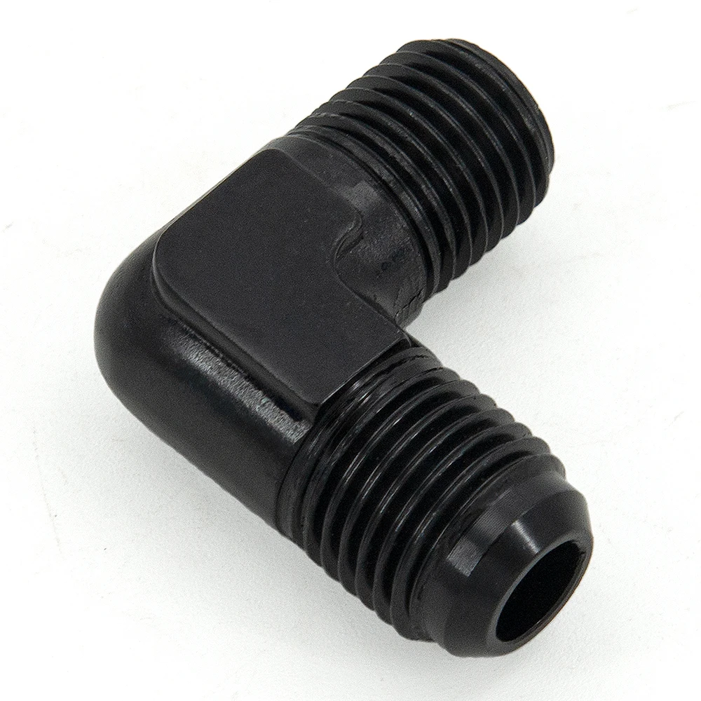 FREE SHIPPING ALUMINIUM AN6 6AN AN -6 to 1/8 1/4 NPT 90 Degree MALE OIL HOSE FITTING ADAPTER