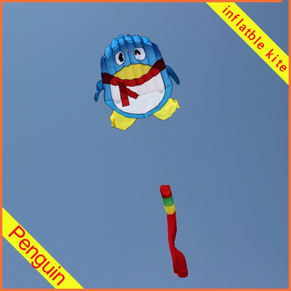 

Soft lovely penguin kite with tails for children kids audlts outdoor inflatable flying kite toys free shipping