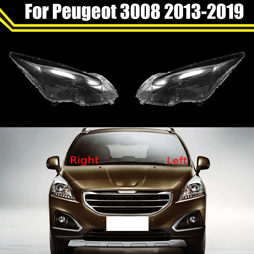 

Headlamp Cover Glass Lamp Shell Headlight Glass Lens Caps Transparent Lampshade Case Head Light Masks For Peugeot 3008 2013~2019