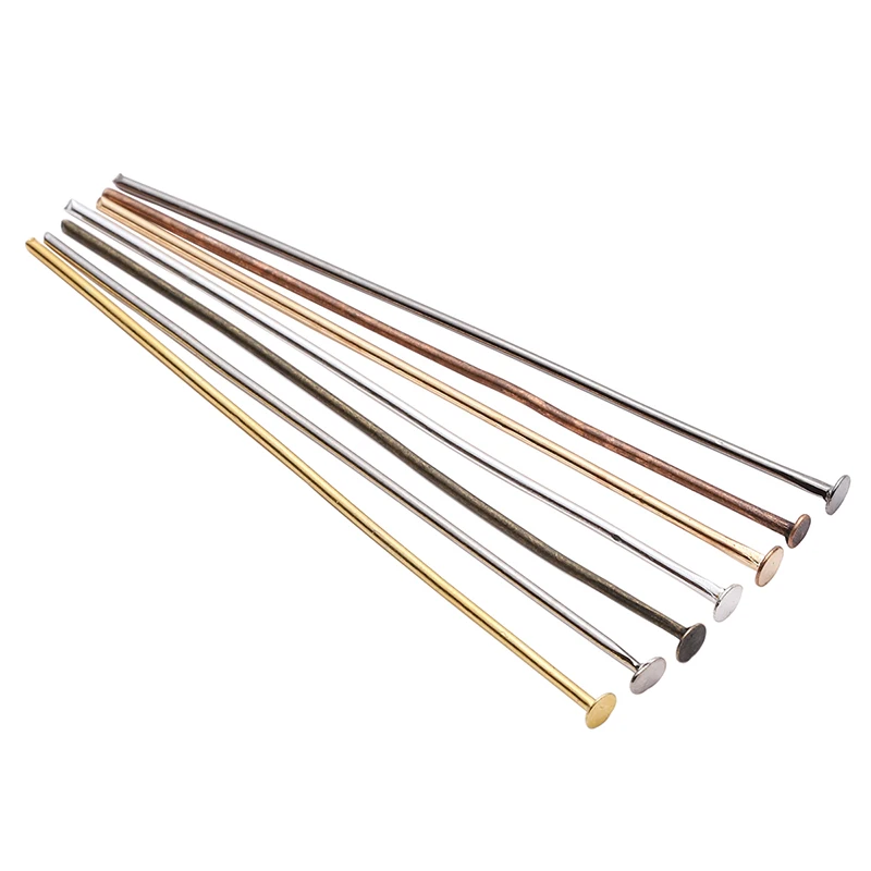 100-200Pcs/lot Gold Metal Ball Head Pins For Jewelry Making Findings Diy Head pins Dia 0.7mm Length 16 20 25 30 35 40 50 mm