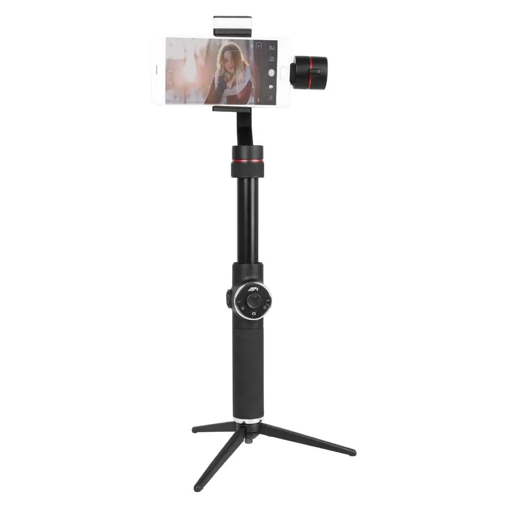 

AFI V5 Smooth 3-Axis Handheld Aluminum Brushless Gimbal Stabilizer with Tripod Mount & Fill Light for Smartphones Face Tracking