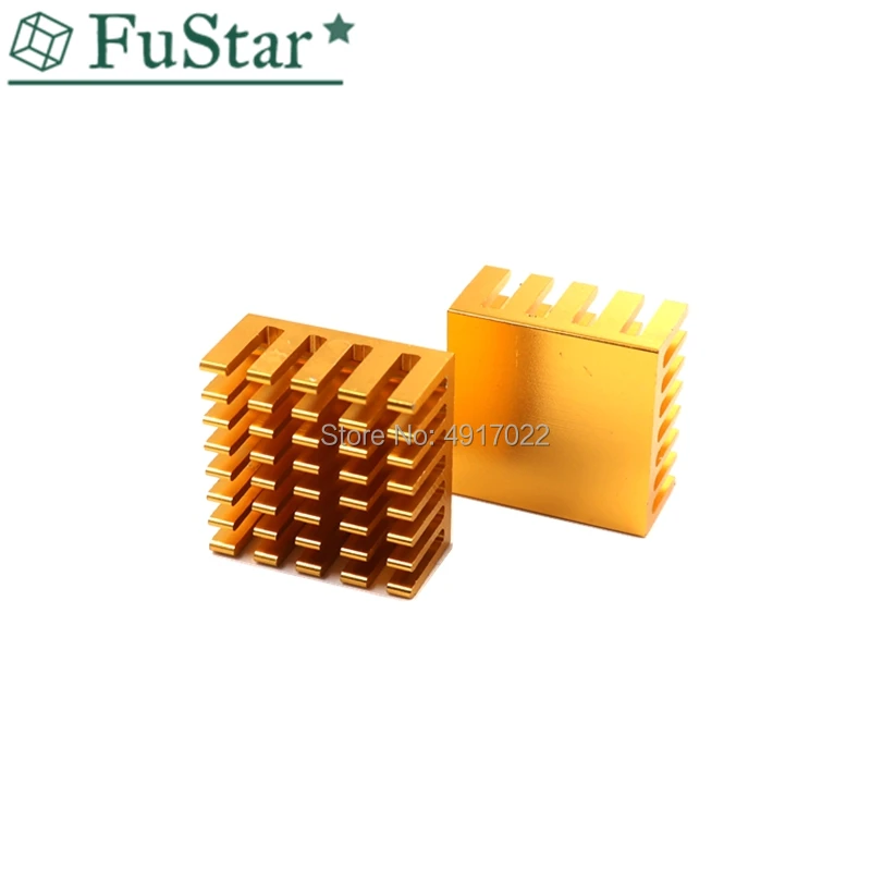 Disipador térmico de aluminio para radiador LED, aleta de refrigeración, 10 piezas, dorado, 20x20x10mm, 20x20x10mm, Chip IC