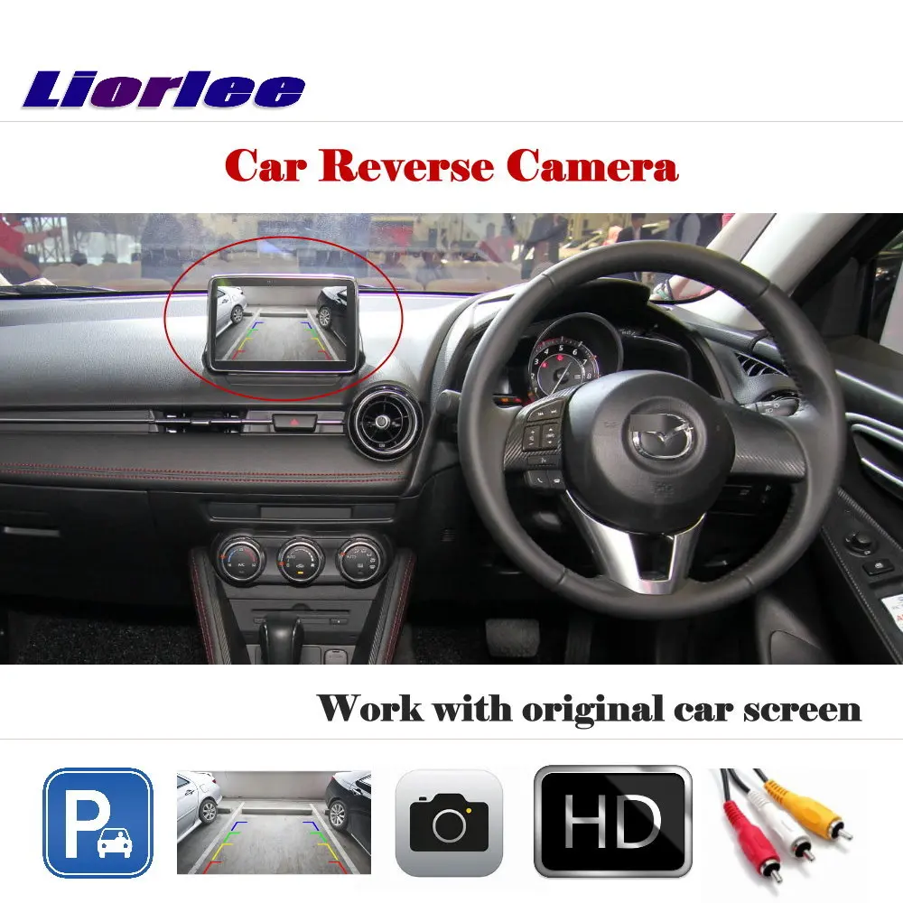 Original Car Screen Rearview Camera For Mazda 2 Demio DJ 2014-2017 Auto Backup Rear Reversing Camera HD CCD Night Vision CAM