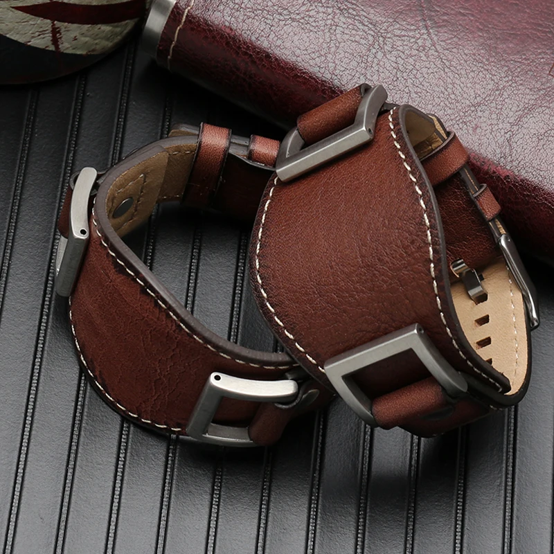 High Quality Vintage Bracelet Retro for Fossil JR1157 Brown Black Watchband Men Watch accessories Cowhide Strap Style 24MM