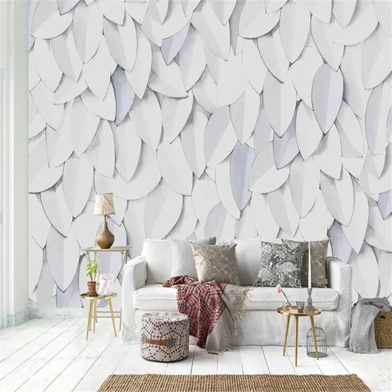 

Milofi size custom 3D printing wallpaper mural modern minimalist three-dimensional leaf living room bedroom background wall