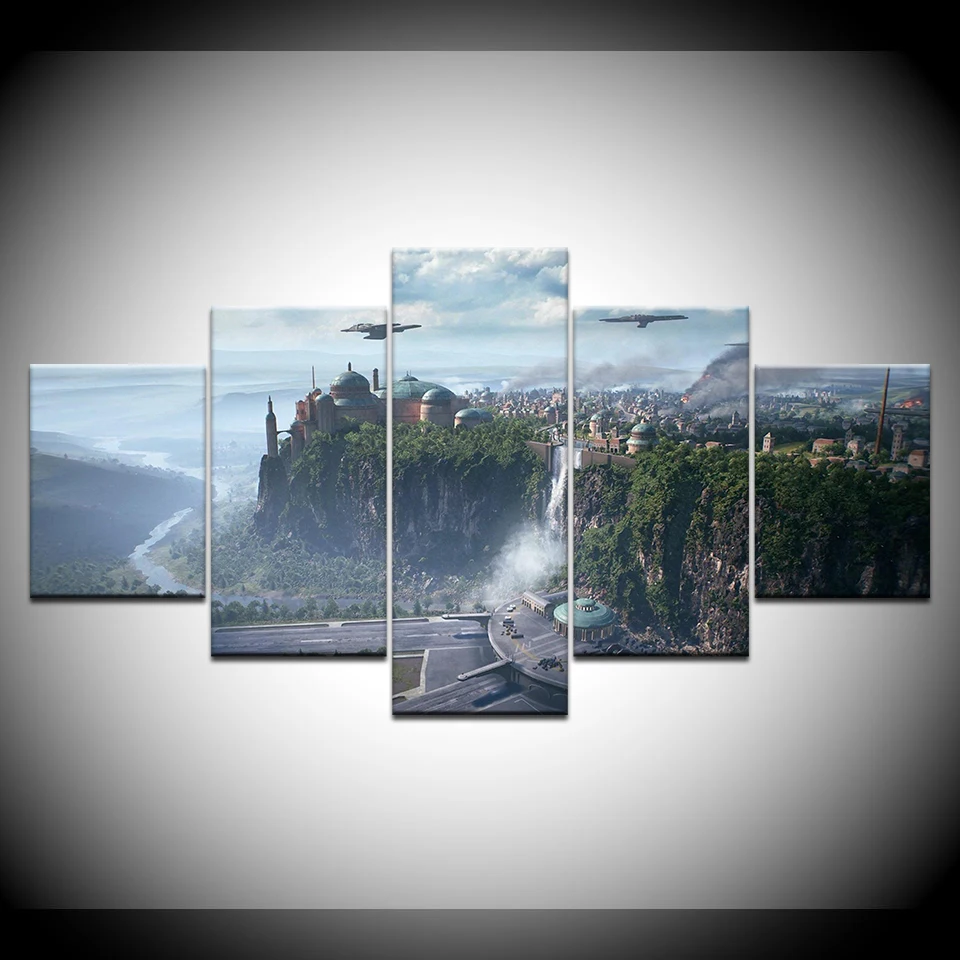 No Framed Canvas 5 Panel Game Scene Wall Art Posters Pictures Paintings Home Decor Accessories Living Room Decoration