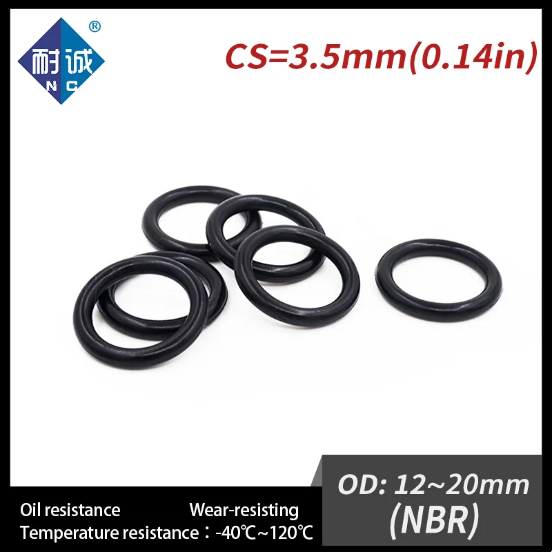 20 PCS / Lot Nitrile Rubber Black NBR CS 3.5mm OD 12/13/14/15/16/17/18/19/20*3.5mm O Ring Gasket Oil resistant waterproof