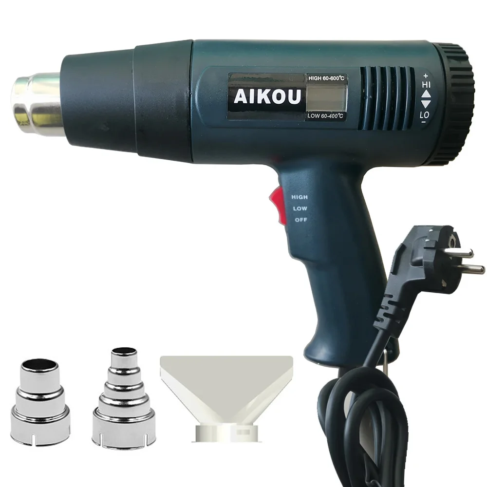 Imagem -03 - Heat Gun Digital Lcd Display Elétrico 2000w Hot Air Gun Blower Dryer Shrink Wrapping Automotive Film Tool eu Plug de Alta Qualidade