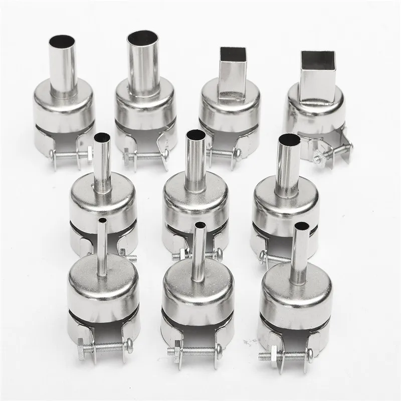 XNEMON 10pcs/Set Heat Gun Nozzles Tool Kits For 850 Hot Air Soldering Station Rework BGA Repair Tools