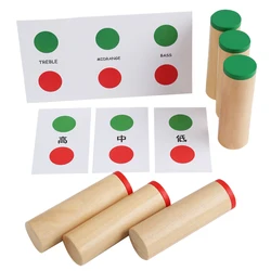 Montessori Materials Sensorial Toy Three Step Sound Bucket High/Middle/Low Tone Baby Educational Sound Collection Shaking Tube
