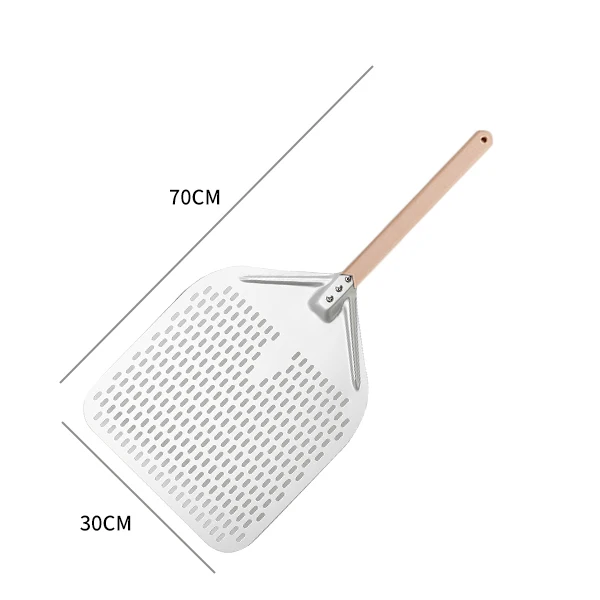 Premium Aluminium Pizza Schaufel Schälen Heber Werkzeuge Rutschfester Holzgriff Kuchen Brot Paddel Käse Cutter Backen Turner Zubehör