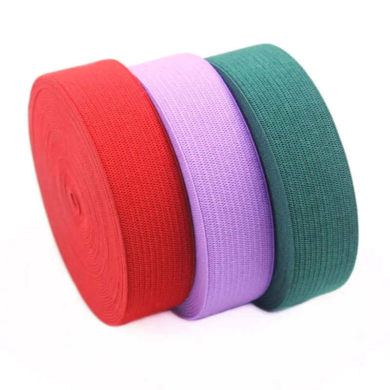 2-10Meter/Pack Width-2cm Elastic Band Color Crocheted Stretch Rope Accessories Polyester Flat DIY Clothing Bag Supplies Material