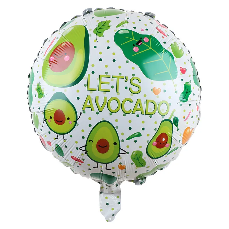 Globo de papel de aluminio con forma de aguacate verde, decoración para fiesta de frutas, Festival de comida, Globos de cumpleaños para niños, 16