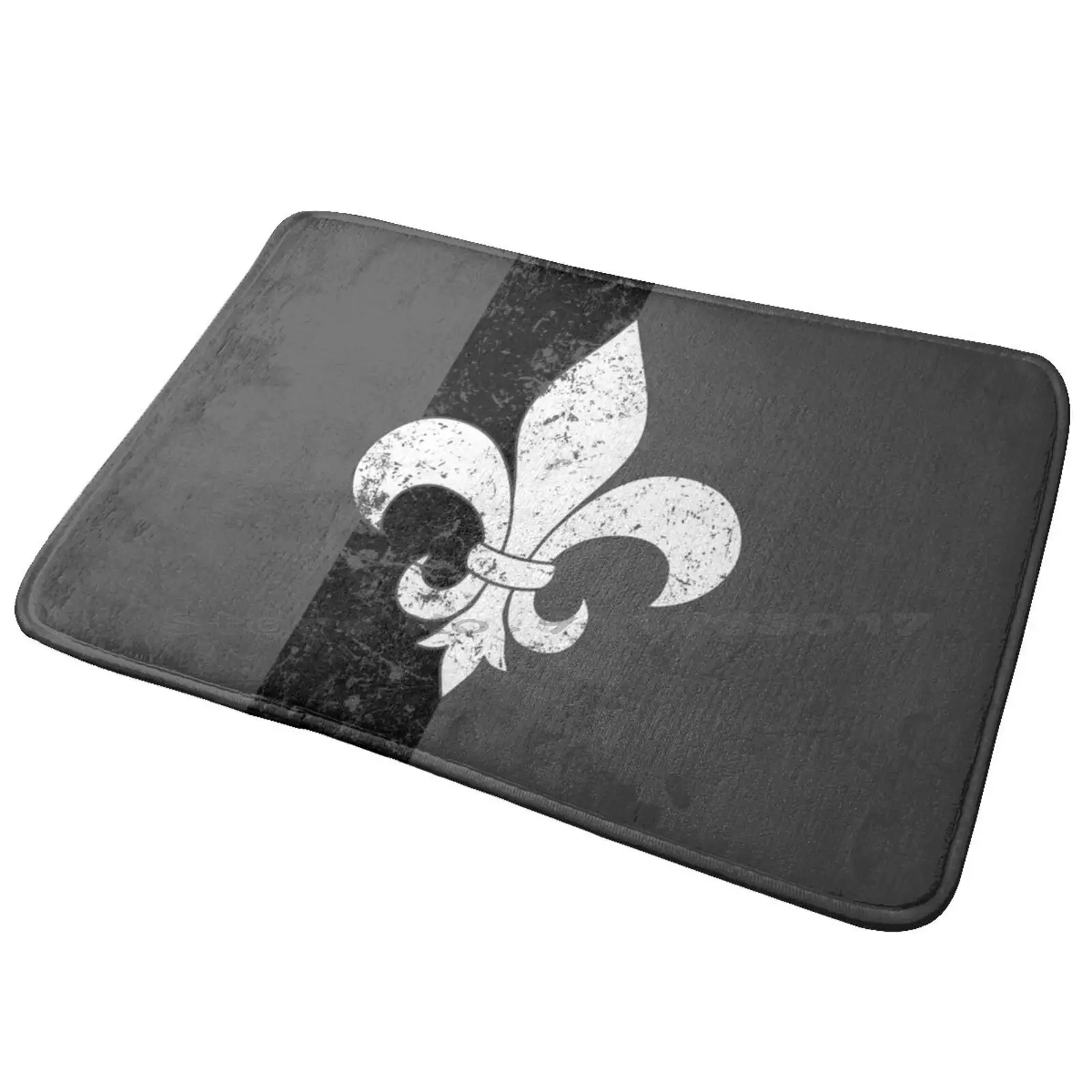 Ebon Fleur De Lis Entrance Door Mat Bath Mat Rug Havefun43 Boston Terrier Funny Boston Terrier Cool Boston Terrier Cute Boston