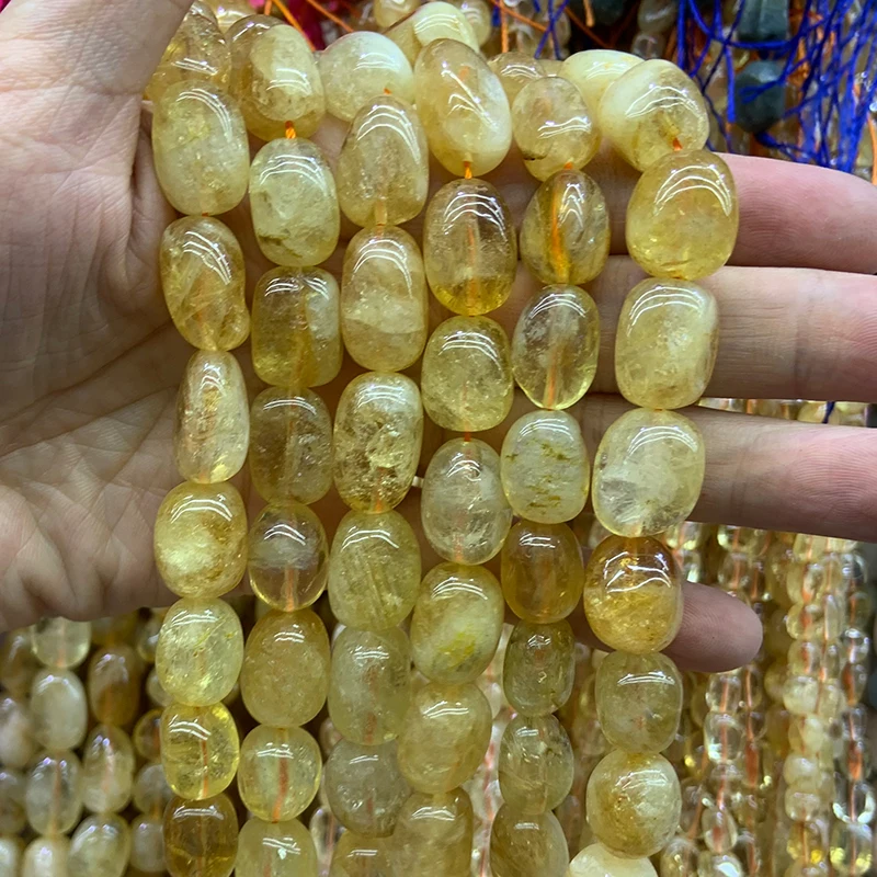 

Natural Yellow Citrines Beads 15'' Freeform Irregular DIY Loose Beads For Jewelry Making Beads Bracelet For Women Necklace Gift