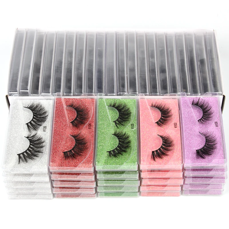 Lanjinglin Mink Eyelashes False Fluffy Lashes Bulk Fake Eyelashes Package Natural Eyelash Bulk Wholesale Eye Lashes mink