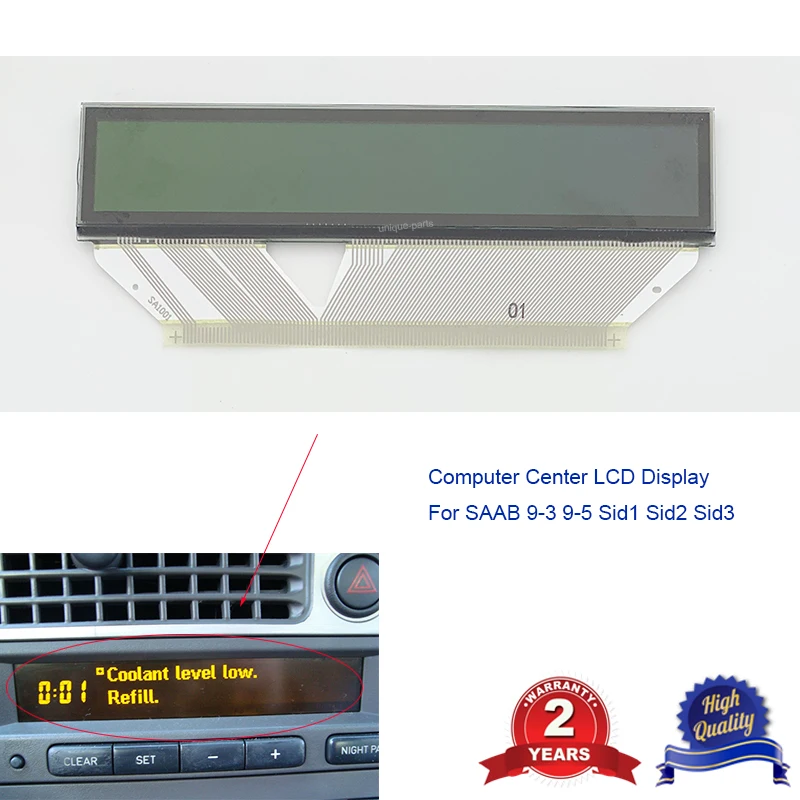

LCD Screen Display For SAAB 9-3 9-5 Sid1 Sid2 Sid3 Computer Center LCD Pixel Repair