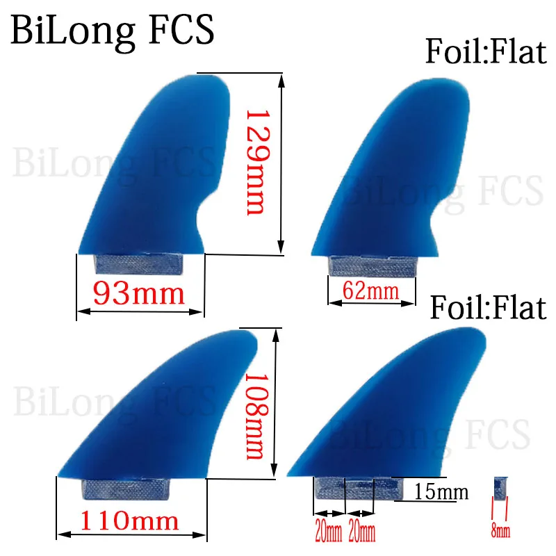 LOK BOX ロックボックス　QUADフィン 4枚セット New Keel Quad Fin Surfboard Fins 4PCS Set for Lok Box Blue GFK