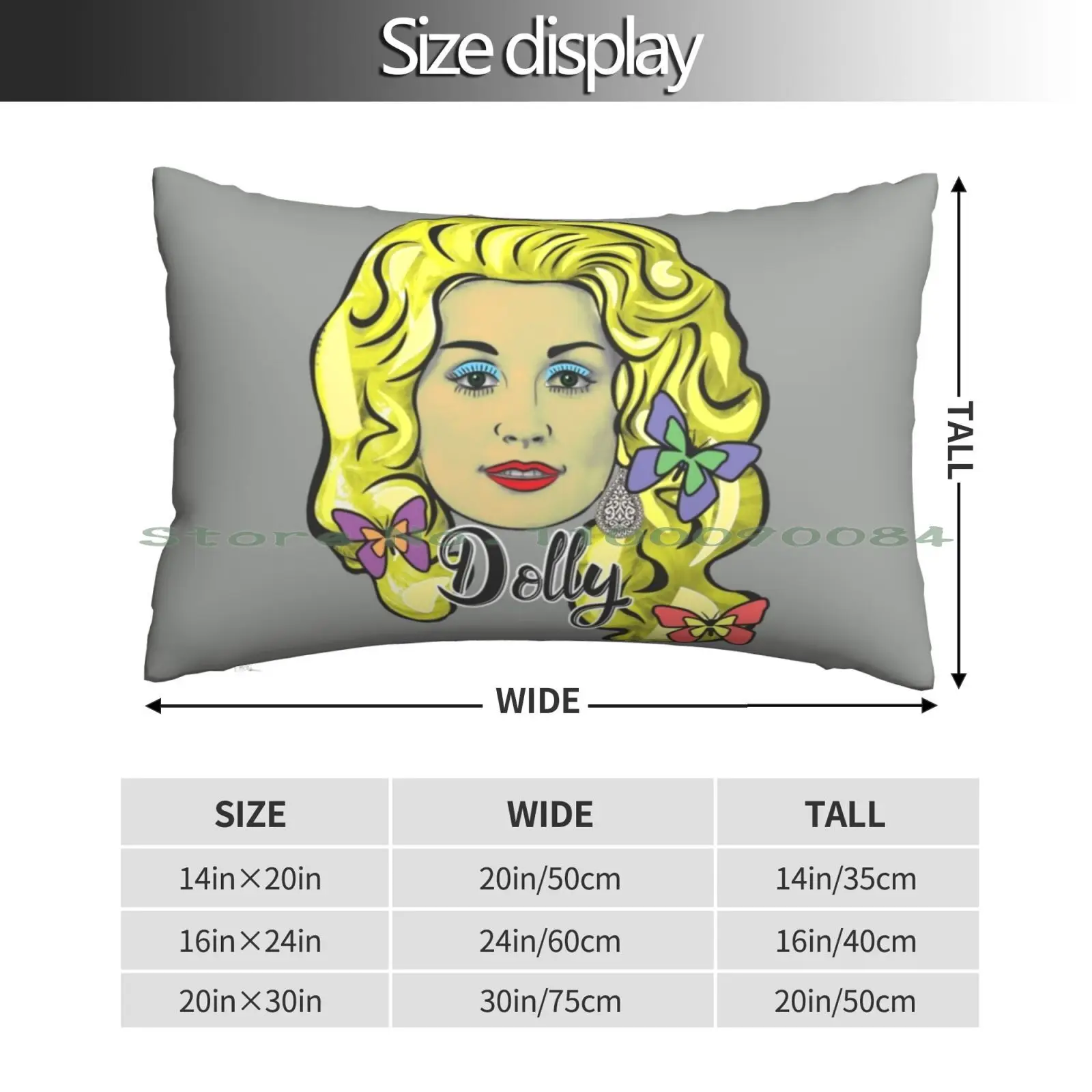 Dolly Parton Butterflies Pillow Case 20x30 50*75 Sofa Bedroom Dolly Parton Dollywood Classic Country Butterflies Blonde Makeup