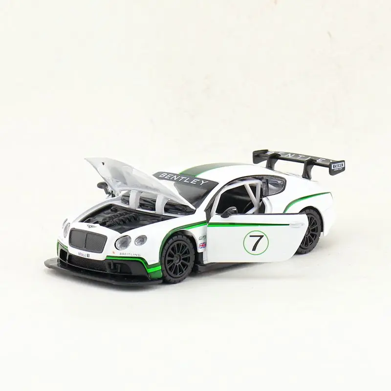 1:32 Scale Diecast Toy Model Bentley Continental GT3 Race Car Pull Back Sound & Light Doors Openable Educational Collection Gift