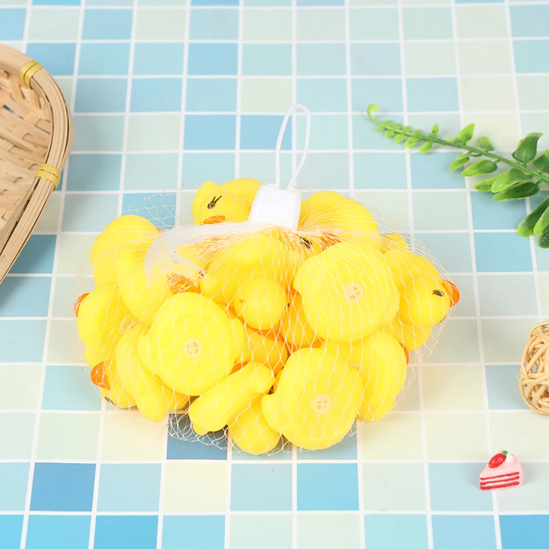 20pcs/bag Rubber Yellow Duck Baby Shower Water Toys Children Gift Baby Bath Toys Cheap Wholesale