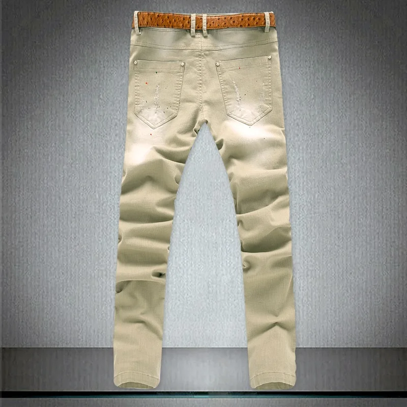 2020 New Men Stretch Skinny Jeans Fashion Casual Slim Fit Denim Trousers Male Khaki Pants Male Brand