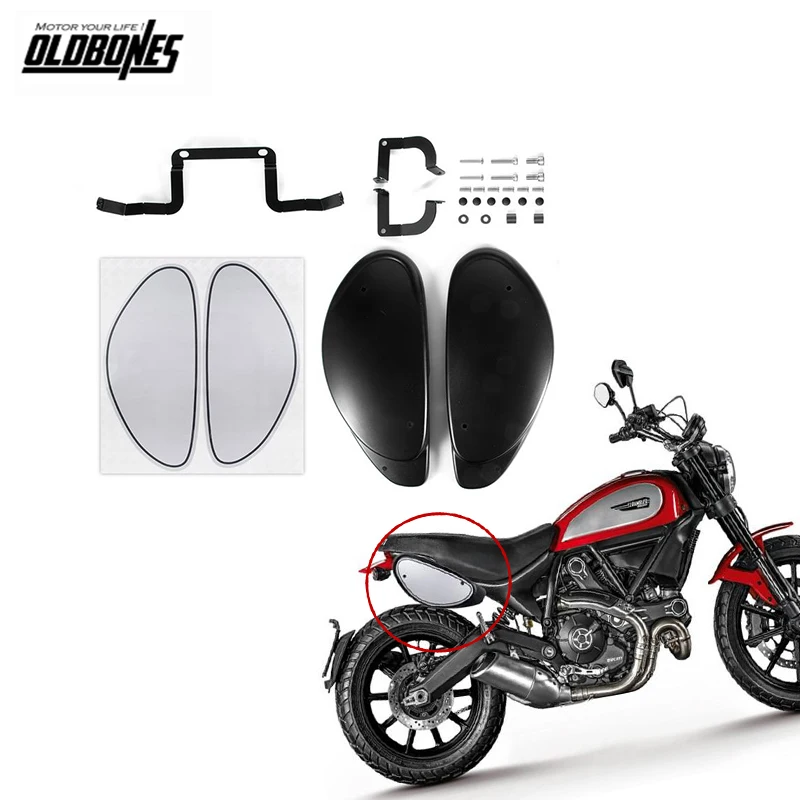 

1 Pair Rear Seat Guard Fairing Cover Side Panel Palte With Bracket Stickers For Ducati scrambler 800 2014 2015 2016