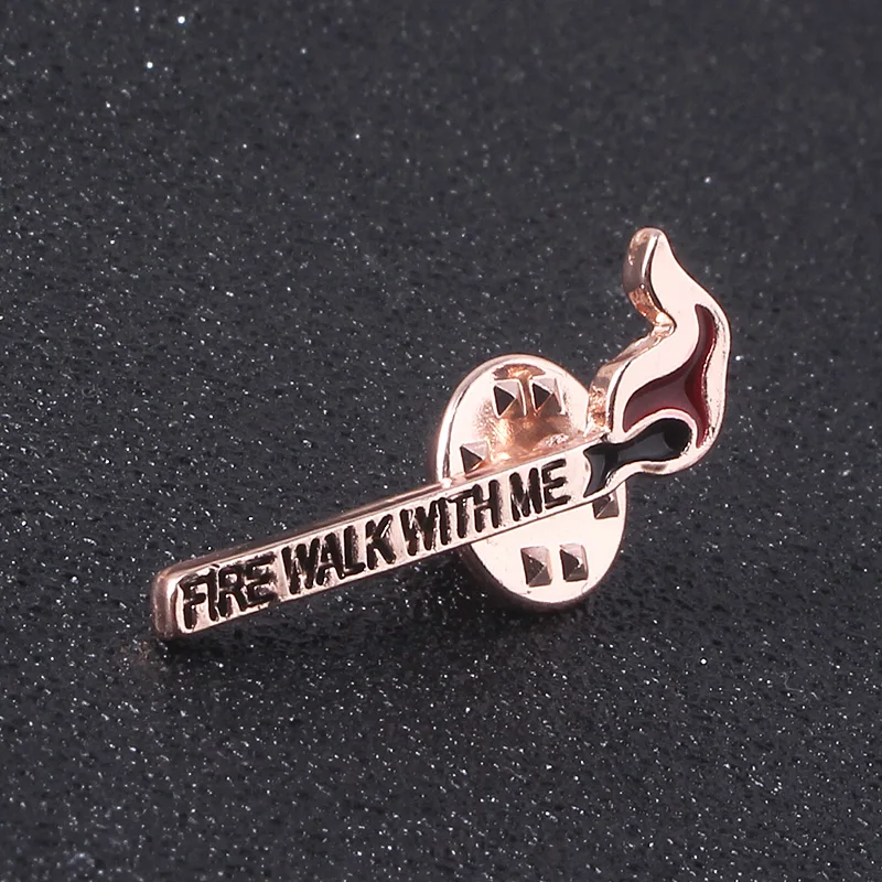 Twin Peaks Enamel Badge Brooch Burning Matches Dale Cooper Pins Brooches for Women Men Lapel Pin Jeans Shirt Jewelry