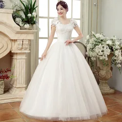 New Large Size Wedding Dress Ball Gowns Bride Embroidery Wedding Dresses Lace Up Flower Dresses