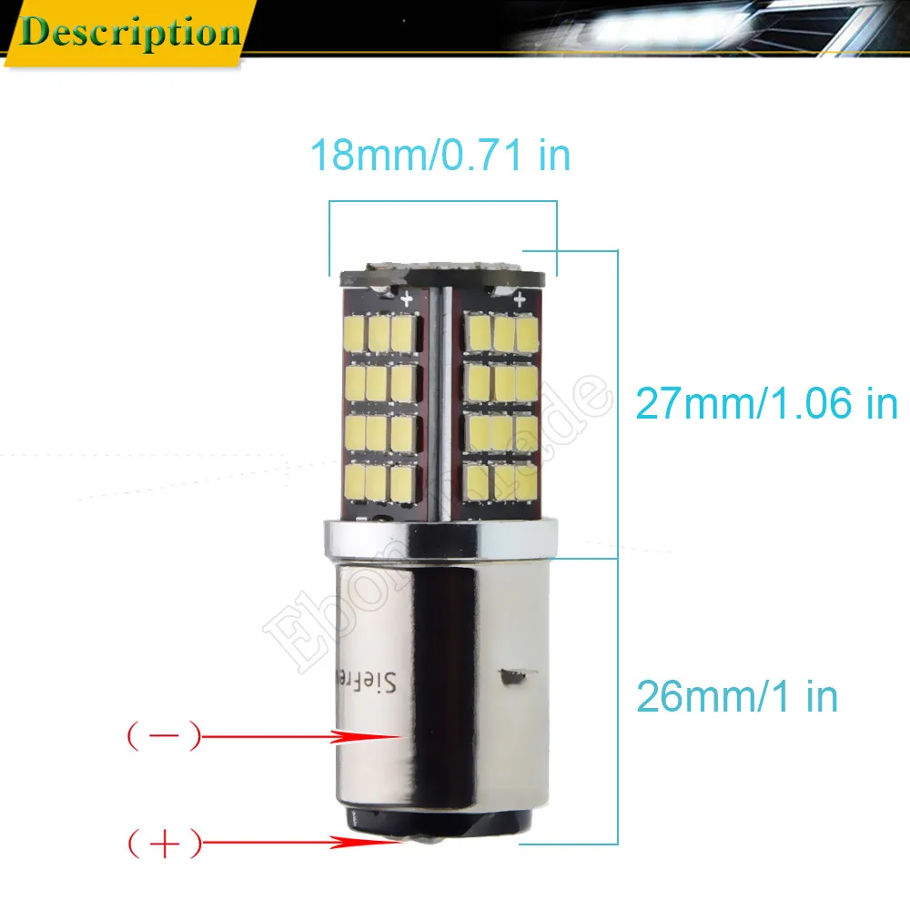 1Pcs BA20D H6 6V 12V Motorbike Motorcycle LED Headlight Bulb High Low Beam Moped ATV Scooter Moto Front Head Lamp Light 6000K