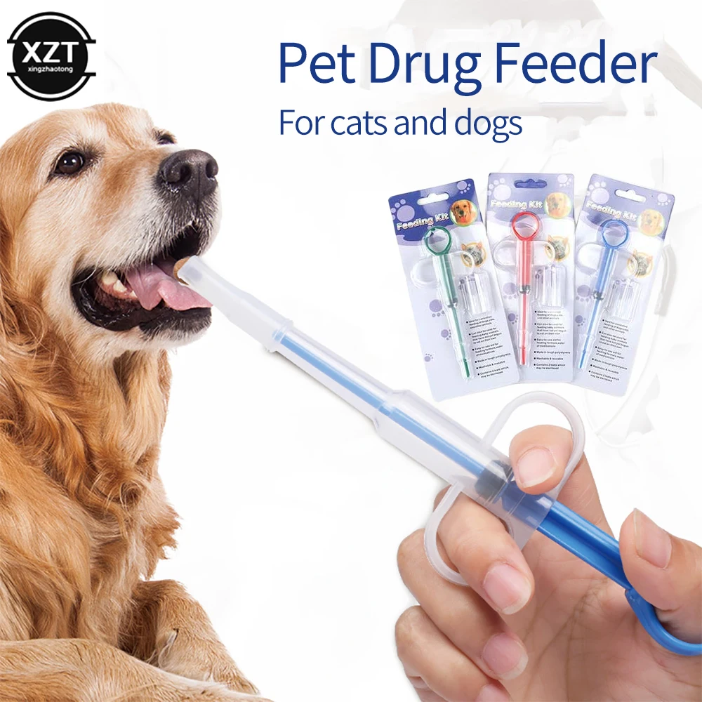 Pet Syringe Tablet Pill Gun Piller Push Dispenser Medicine Water Milk Syringe Dog Cat Tube Feeder Tools Dog Cat Accessories