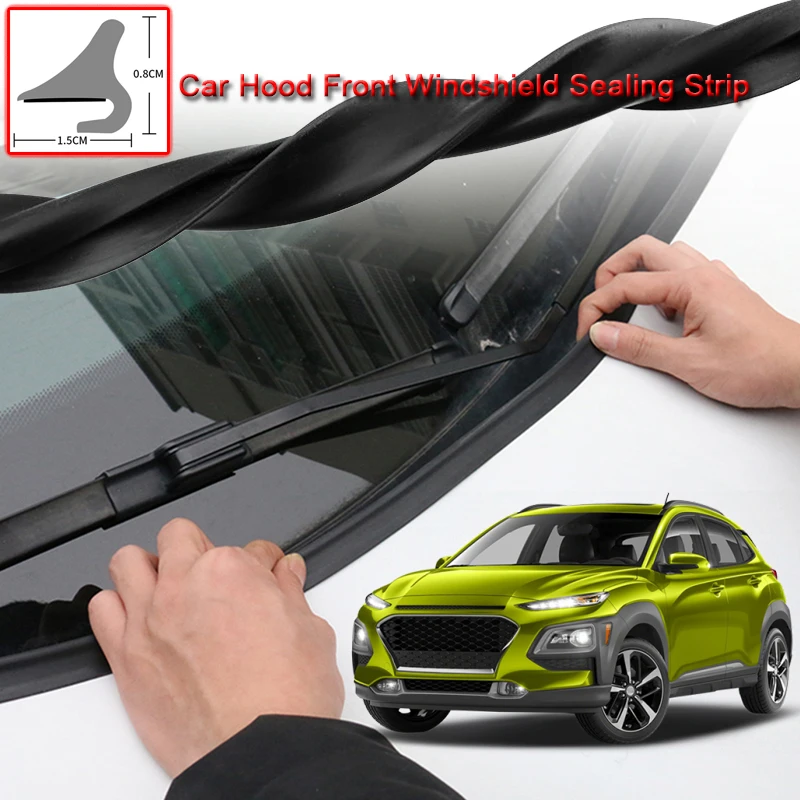 For Hyundai Kona 2017-2020 DIY Car Seal Strip Windshied Spoiler Filler Protect Edge Weatherstrip Strips Sticker Auto Accessories