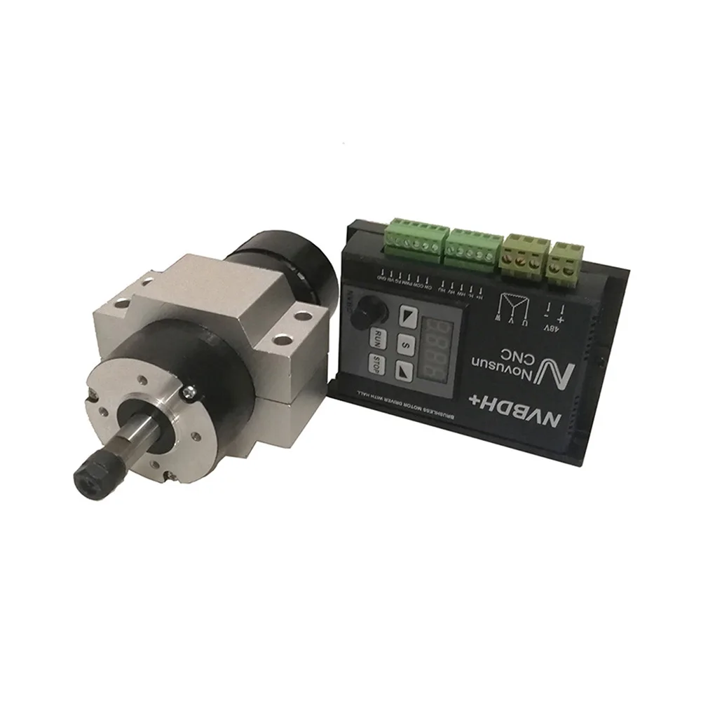 

NVBDH + NVBDL + ER8 DC motor controller kit 1 brushless motor driver 400W 1 brushless spindle motor 48VDC 52mm fixture