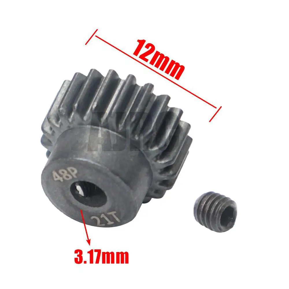 48p 3,175mm 16t 17t 18t 19t 20t 22t 24t 25t Schwarz Stahl Metall Ritzel motor Getriebe Für 1/10 Axial Scx10 Rc Modell Auto Motor Teile – Detail 6
