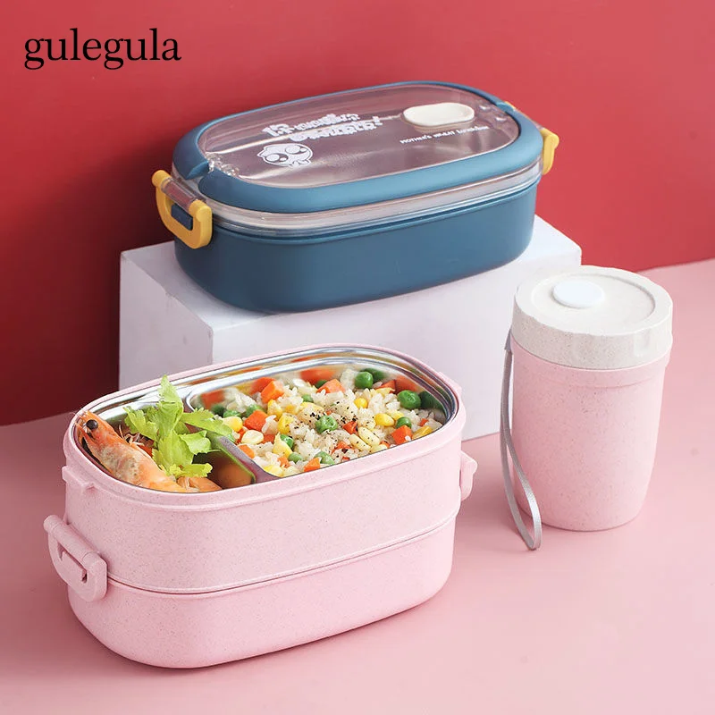 Stainless Steel Insulated Bento Boxes for Kids School Children Multilayer Tableware Lunch Bags Breakfast Food Storage Containers