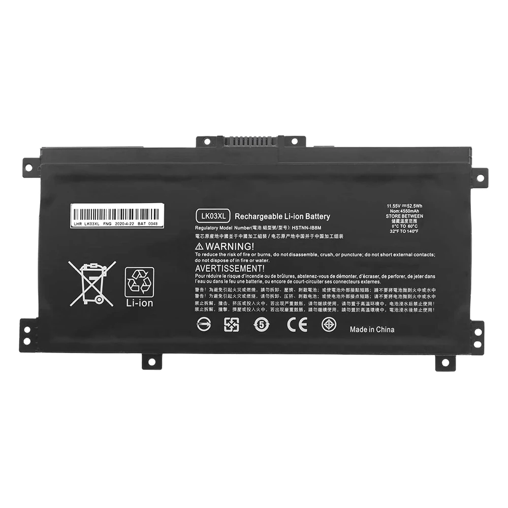 LK03XL Battery For HP Envy 17M 15m-bp012dx HSTNN-UB7I HSTNN-LB7U 916368-421 TPN-W127 TPN-W128 TPN-W129 916368-541 11.55V 55.8Wh