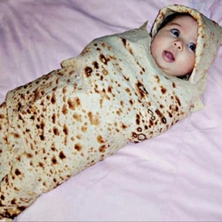 고품질 burrito 아기 담요 밀가루 tortilla swaddle 담요 sleeping swaddle wrap hat