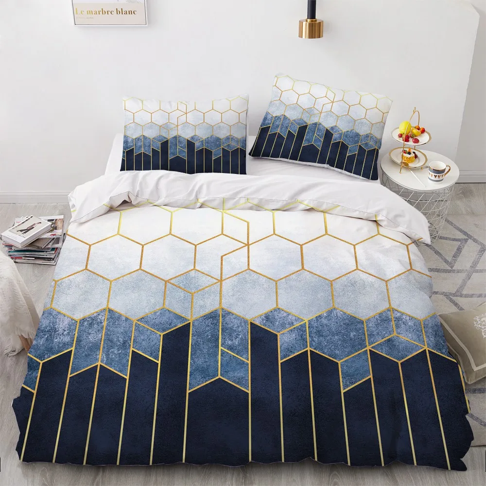 Nordic Modern Style Duvet Cover Pillow Case Sets Bedroom 220*240cm King Size Ripple Shape Bedding For Home Bedding Sets