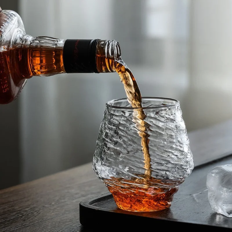 Japanese Style Handmade Hammered Whiskey Glass Beer Mug Kung Fu Tea Cup Liquor XO Crystal Wine Glass Cognac Brandy Drinkware